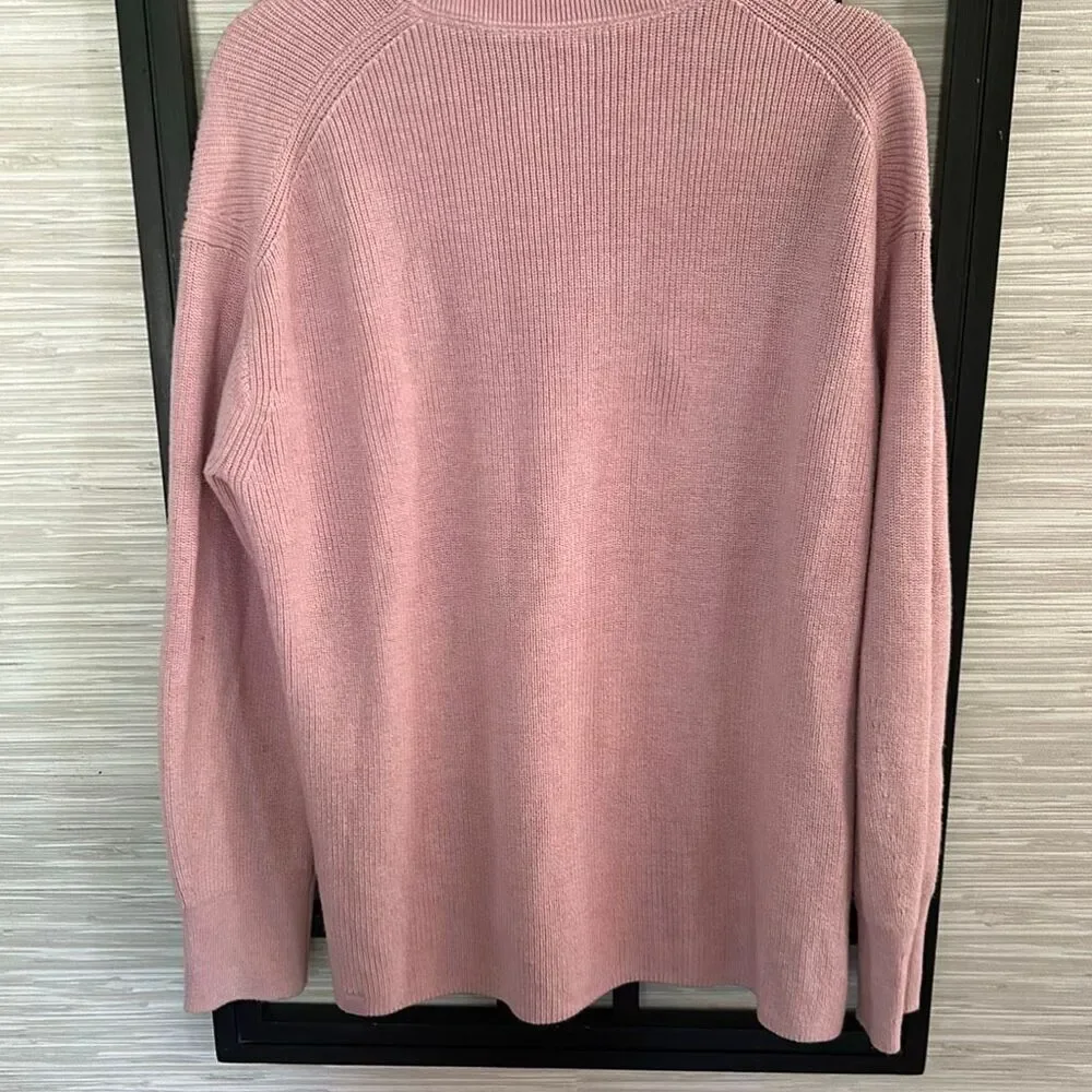 Lululemon Pink Marino wool blend sweater 8 crewneck